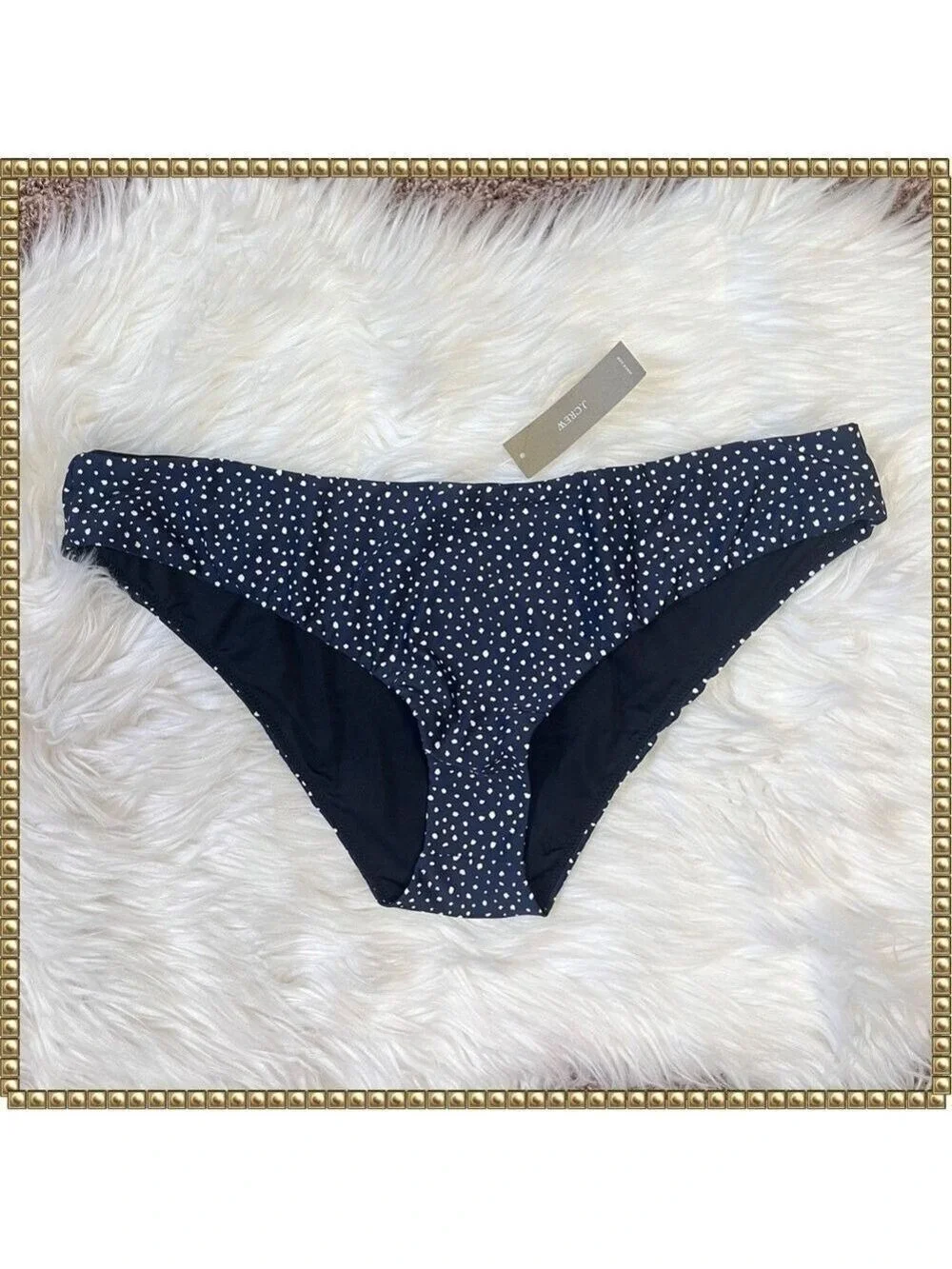 J Crew Navy Polka Dot Bikini Bottoms Size XXL